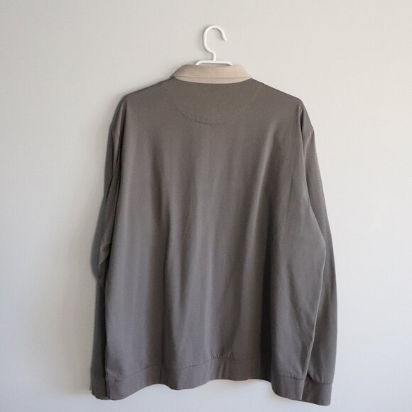 Vntg Arnold Palmer Mens Grey Sz XL 90s Striped Color Block Polo Collar T-Shirt - Picture 2 of 13